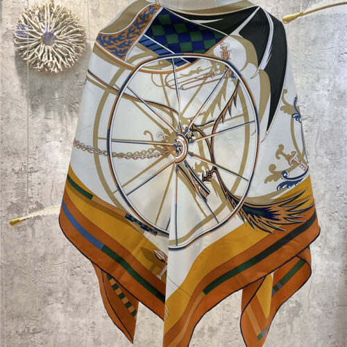 High Quality Luxury Hermes “Balance Carriage” 140 Cm Shawl – Style 26250 alternate view