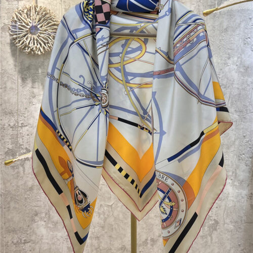 High Quality Luxury Hermes "Balance Carriage" 140 Cm Shawl