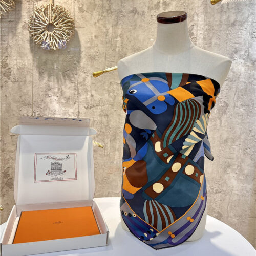 High Quality Luxury Hermes “Grand Parade” 90Cm Square Scarf – Style 26278 product detail