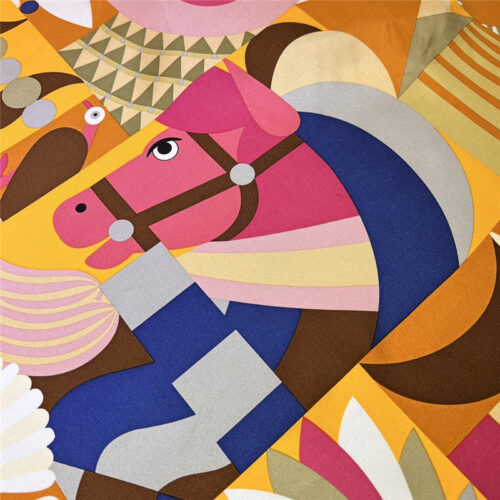 High Quality Luxury Hermes “Grand Parade” 90Cm Square Scarf – Style 26279 product detail