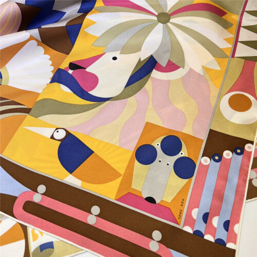 High Quality Luxury Hermes “Grand Parade” 90Cm Square Scarf – Style 26279 product detail