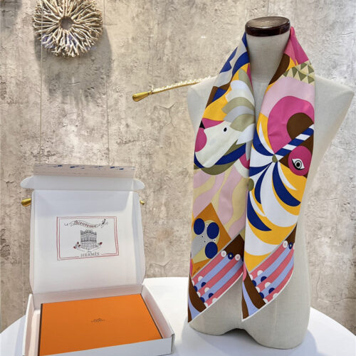 High Quality Luxury Hermes "Grand Parade" 90Cm Square Scarf – Style 26279