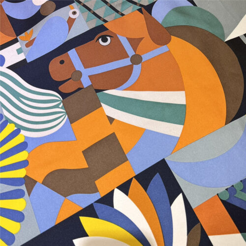 High Quality Luxury Hermes “Grand Parade” 90Cm Square Scarf – Style 26281 product detail