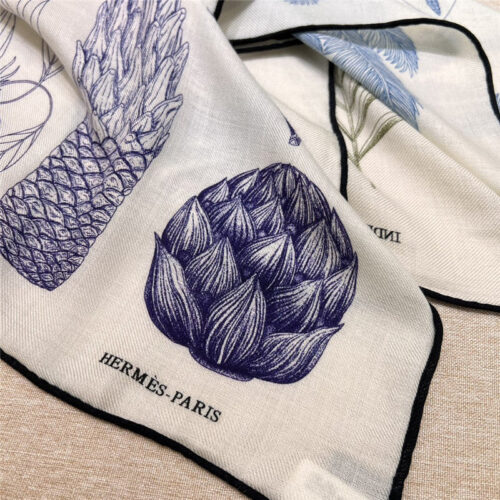 High Quality Luxury Hermes “Palm Family” 90 Cm Lightweight Square Scarf – Style 26293 product detail