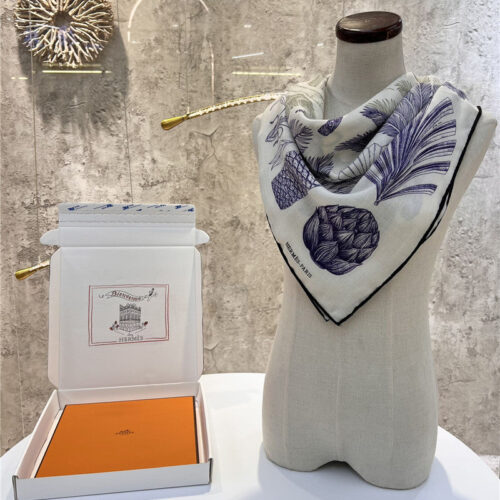 High Quality Luxury Hermes "Palm Family" 90 Cm Lightweight Square Scarf – Style 26293
