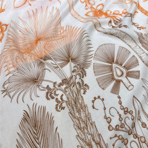 High Quality Luxury Hermes “Palm Family” 90 Cm Lightweight Square Scarf product detail