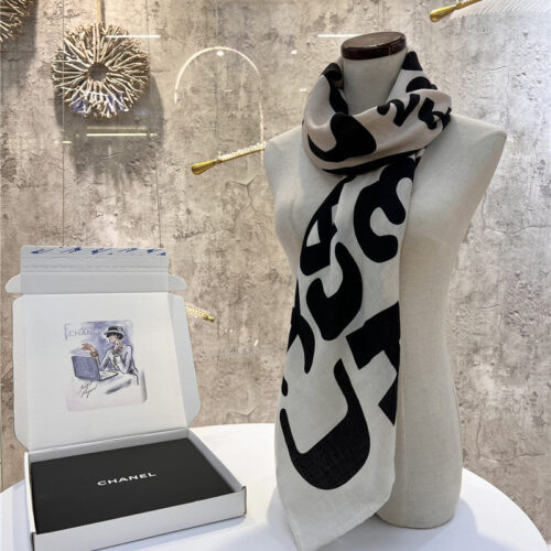 High Quality Luxury Chanel Gradient Color Coco Series Thin Cashmere Square Scarf – Style 25095 alternate view