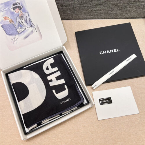 High Quality Luxury Chanel Gradient Color Coco Series Thin Cashmere Square Scarf product detail