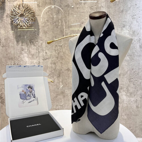 High Quality Luxury Chanel Gradient Color Coco Series Thin Cashmere Square Scarf product detail