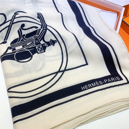 High Quality Luxury Hermes Luxury Carriage Sketch Version 140 Cm Shawl – Style 26212 product detail