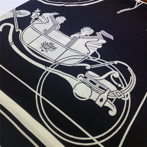 High Quality Luxury Hermes Luxury Carriage Sketch Version 140 Cm Shawl – Style 26214 product detail