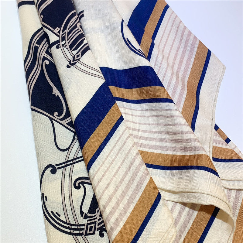 High Quality Luxury Hermes Luxury Carriage Sketch Version 140 Cm Shawl – Style 26216 product detail
