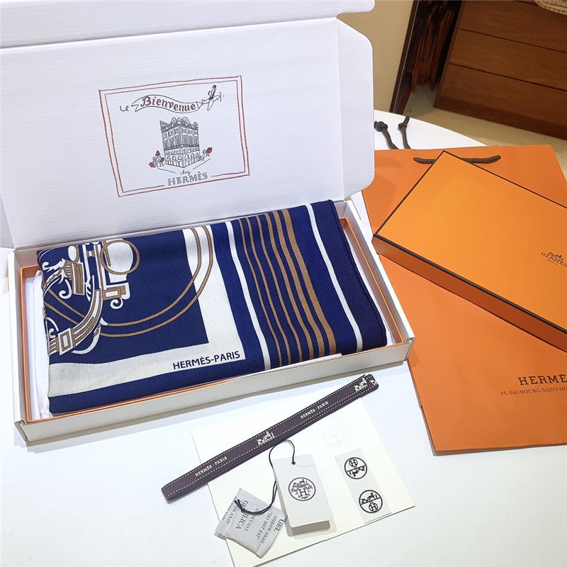 High Quality Luxury Hermes Luxury Carriage Sketch Version 140 Cm Shawl product detail