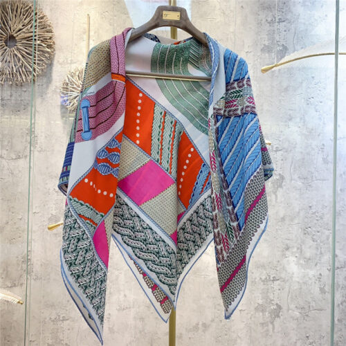 High Quality Luxury Hermes "Dressage" 140Cm Shawl – Style 26253