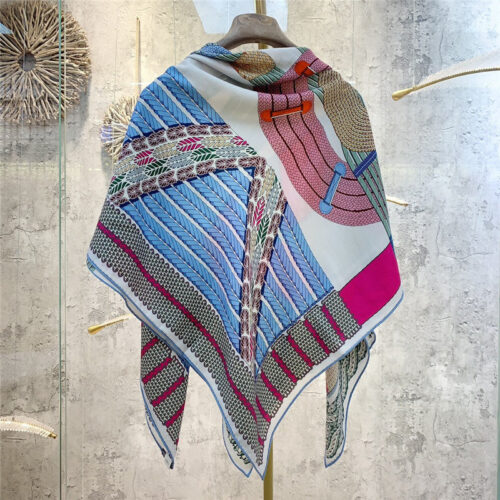 High Quality Luxury Hermes “Dressage” 140Cm Shawl – Style 26253 alternate view