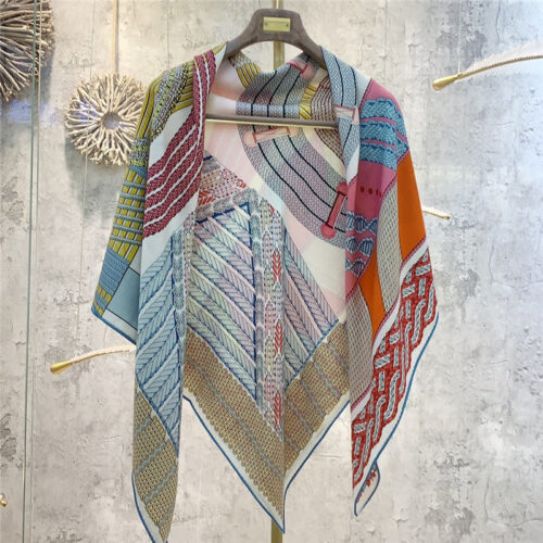 High Quality Luxury Hermes "Dressage" 140Cm Shawl – Style 26256