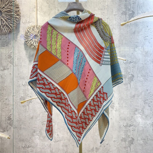 High Quality Luxury Hermes “Dressage” 140Cm Shawl – Style 26256 alternate view