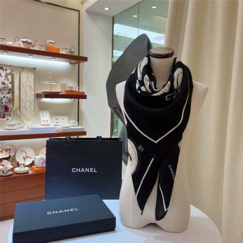 High Quality Luxury Chanel Cashmere Square Scarf – Style 25079 product detail