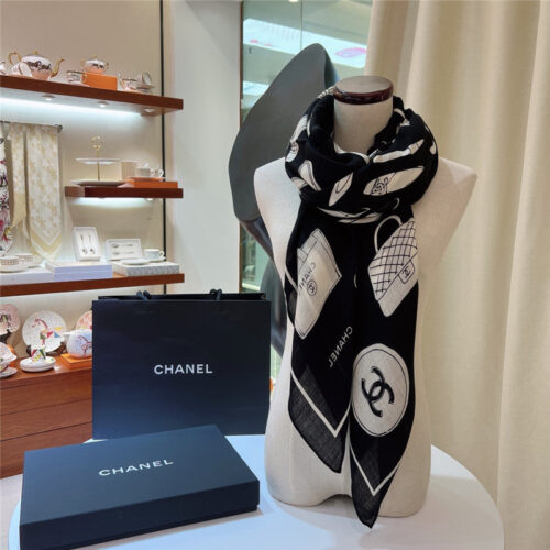 High Quality Luxury Chanel Cashmere Square Scarf – Style 25079