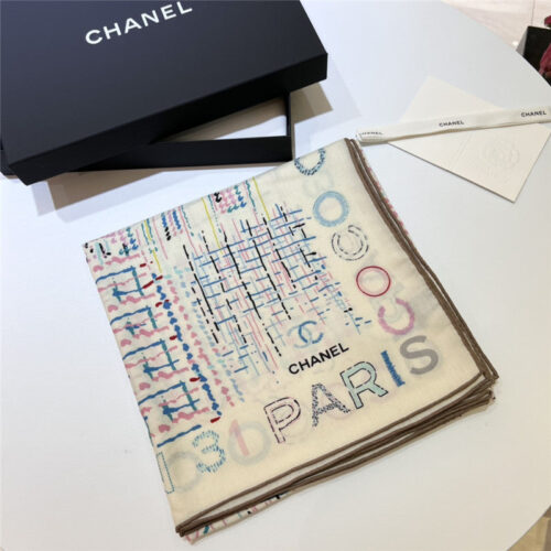 High Quality Luxury Chanel Cashmere Square Scarf – Style 25081 product detail