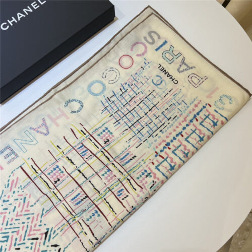High Quality Luxury Chanel Cashmere Square Scarf – Style 25081 product detail