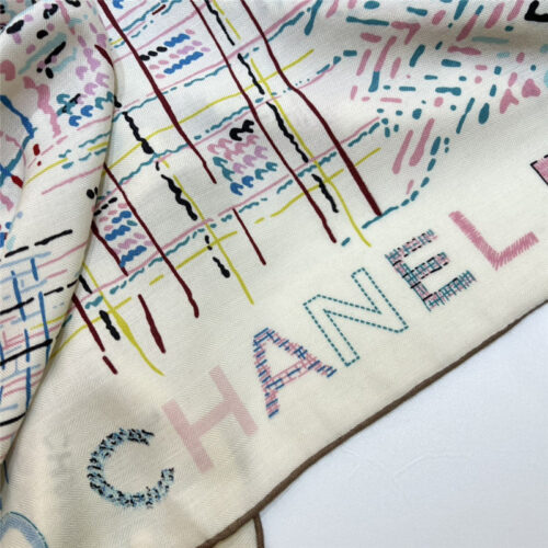 High Quality Luxury Chanel Cashmere Square Scarf – Style 25081 product detail