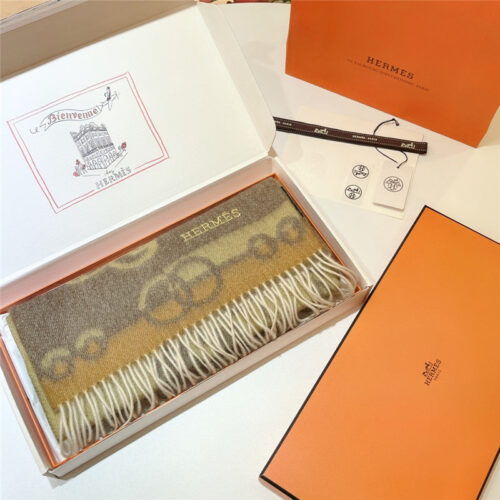 High Quality Luxury Hermes Cashmere Scarf – Style 26201 alternate view