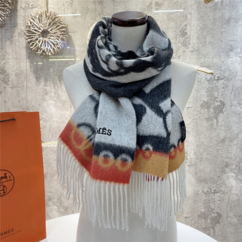 High Quality Luxury Hermes Cashmere Scarf - Ref RH-126203