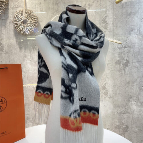 High Quality Luxury Hermes Cashmere Scarf – Ref Rh-126203 alternate view