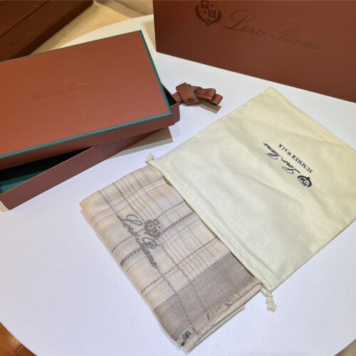 High Quality Luxury Loro Piana Silver Thread Color Block Striped Long Scarf – Style 26619 product detail