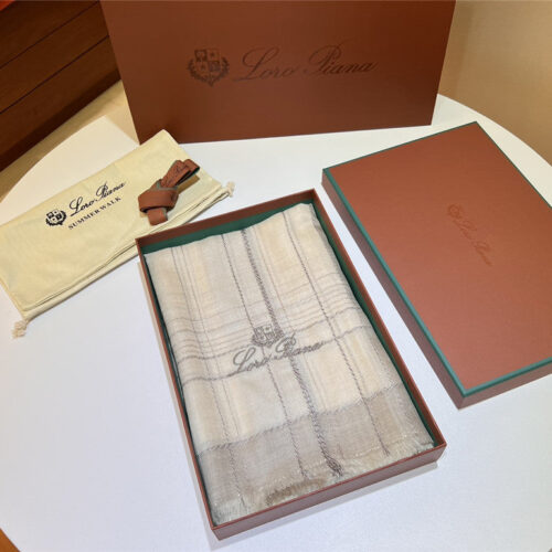 High Quality Luxury Loro Piana Silver Thread Color Block Striped Long Scarf – Style 26619 product detail