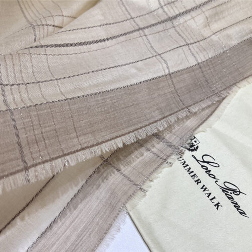 High Quality Luxury Loro Piana Silver Thread Color Block Striped Long Scarf – Style 26619 product detail