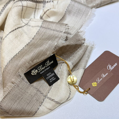 High Quality Luxury Loro Piana Silver Thread Color Block Striped Long Scarf – Style 26619 product detail
