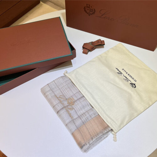 High Quality Luxury Loro Piana Silver Thread Color Block Striped Long Scarf – Style 26621 product detail