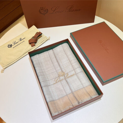High Quality Luxury Loro Piana Silver Thread Color Block Striped Long Scarf – Style 26621 product detail