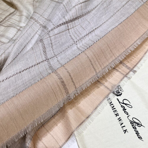 High Quality Luxury Loro Piana Silver Thread Color Block Striped Long Scarf – Style 26621 product detail