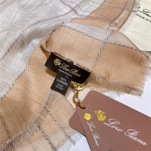 High Quality Luxury Loro Piana Silver Thread Color Block Striped Long Scarf – Style 26621 product detail