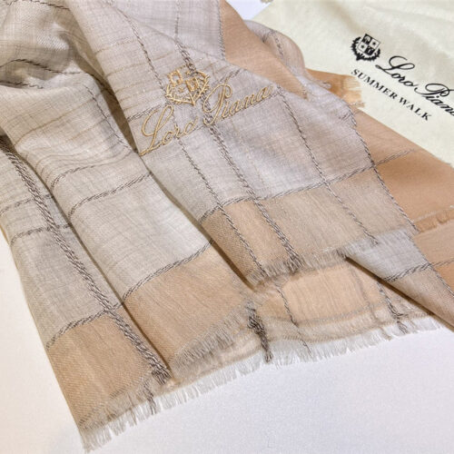 High Quality Luxury Loro Piana Silver Thread Color Block Striped Long Scarf – Style 26621 product detail