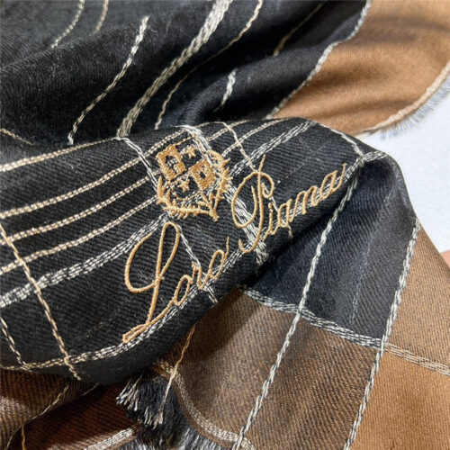High Quality Luxury Loro Piana Silver Thread Color Block Striped Long Scarf product detail
