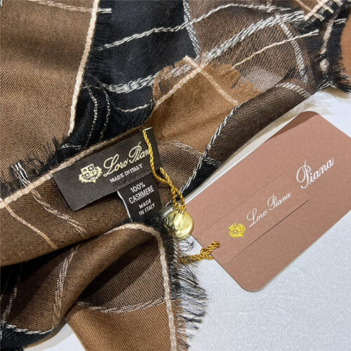 High Quality Luxury Loro Piana Silver Thread Color Block Striped Long Scarf product detail