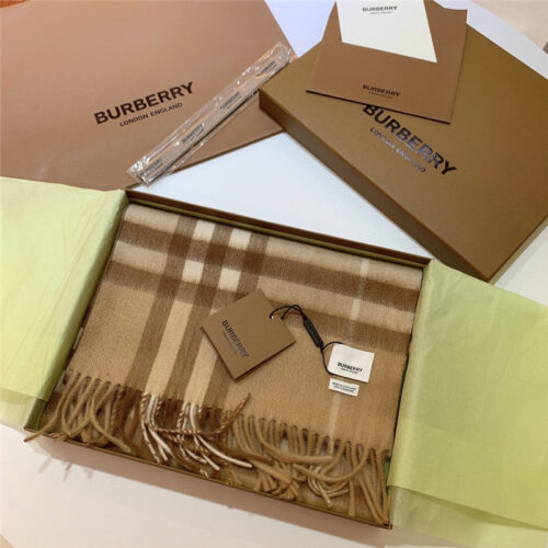High Quality Luxury Burberry Classic Plaid Cashmere Scarf – Style 24615 product detail
