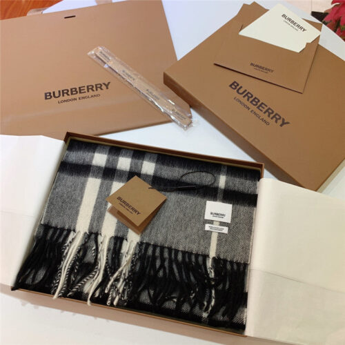 High Quality Luxury Burberry Classic Plaid Cashmere Scarf – Style 24617 product detail