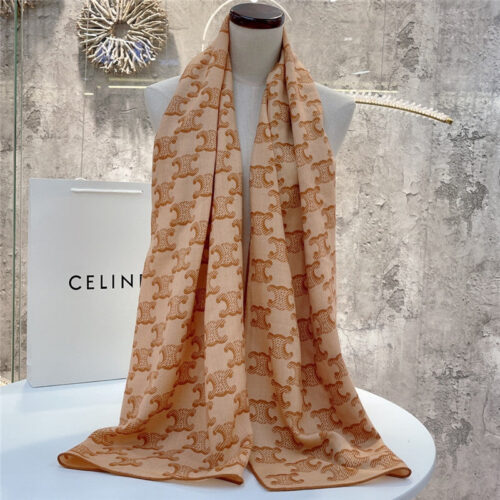High Quality Luxury Celine All-Over Monogram Cashmere Scarf – Style 24664