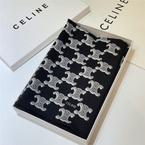 High Quality Luxury Celine All-Over Monogram Cashmere Scarf – Style 24666 product detail
