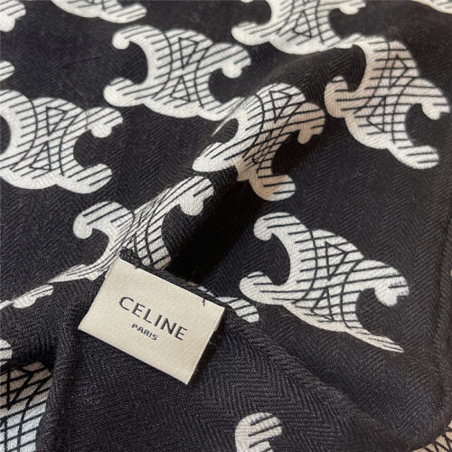 High Quality Luxury Celine All-Over Monogram Cashmere Scarf – Style 24666 product detail