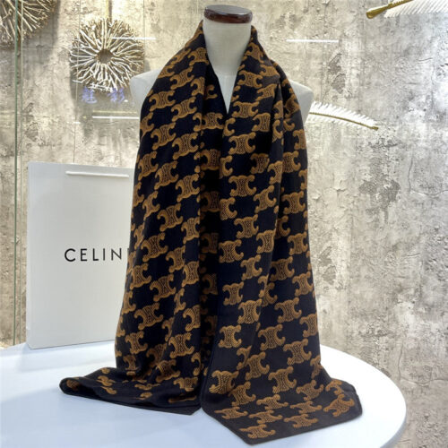 High Quality Luxury Celine All-Over Monogram Cashmere Scarf