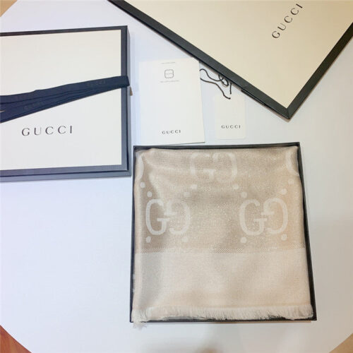 High Quality Luxury Gucci GG Lurex Jacquard Shawl – Style 26088 product detail