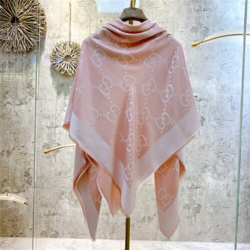 High Quality Luxury Gucci GG Lurex Jacquard Shawl alternate view