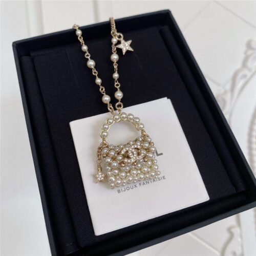 High Quality Luxury Chanel Pearl Bag Necklace product detail