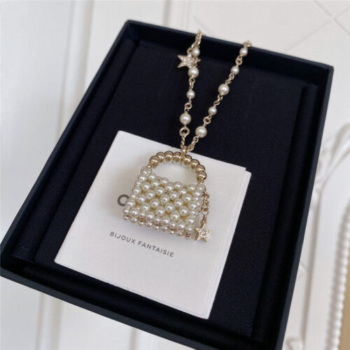 High Quality Luxury Chanel Pearl Bag Necklace product detail